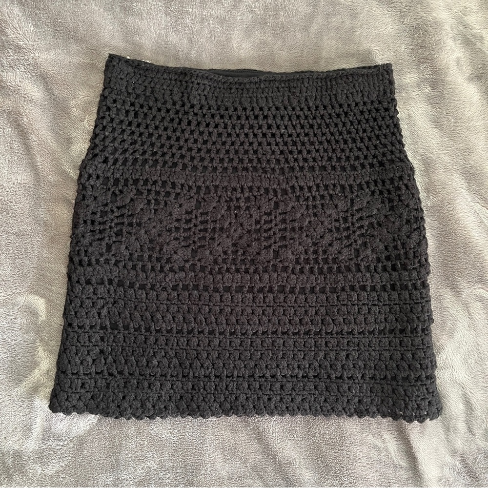 Black Crochet Skirt